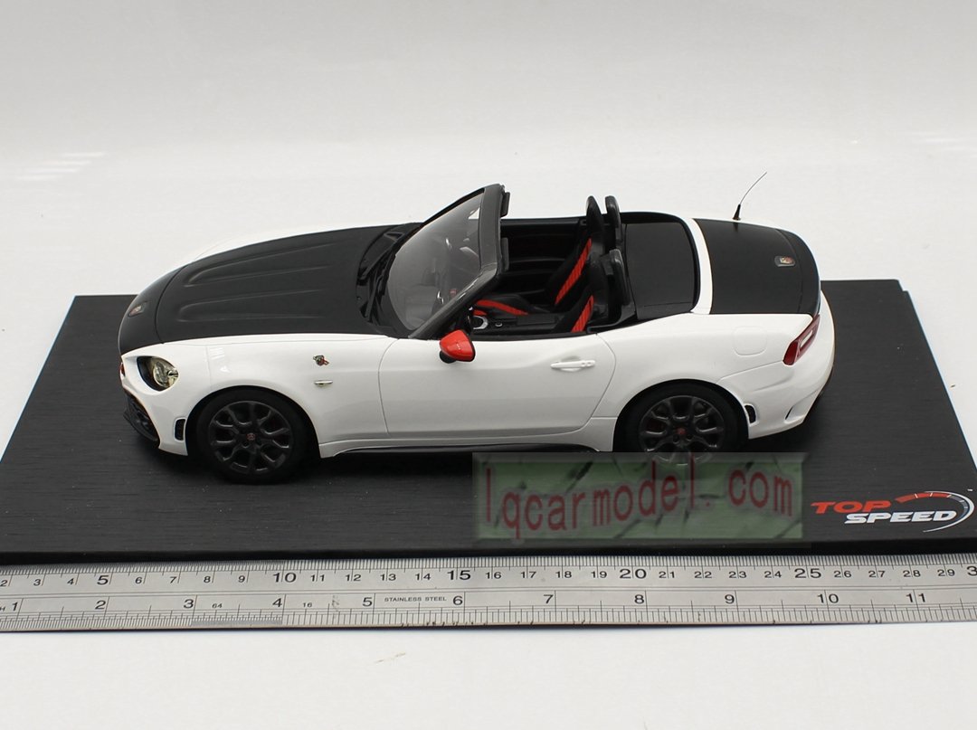 1/18 Top Speed Fiat Abarth 124 Spider Turini 1975 White TS0077 Limited - Image 9