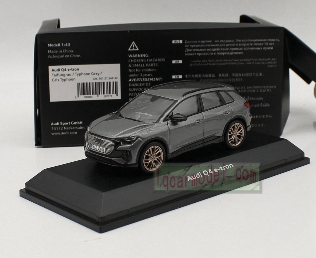 1/43 AUDI Q4 E-tron Taifungrau Typhoon Grey Collectible Car Model Diecast