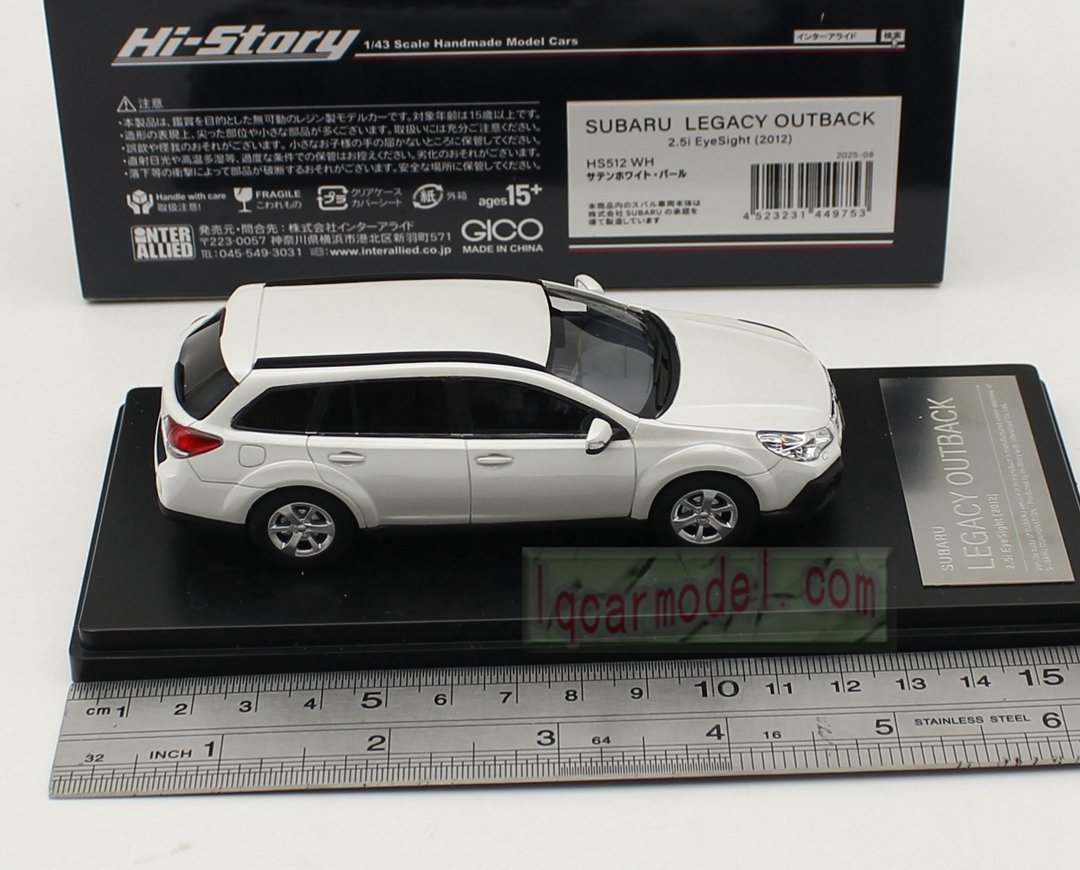 1/43 HI Story SUBARU LEGACY OUTBACK 2.5i EyeSight 2012 HS512 WH Resin Collectible Car Model - Image 7