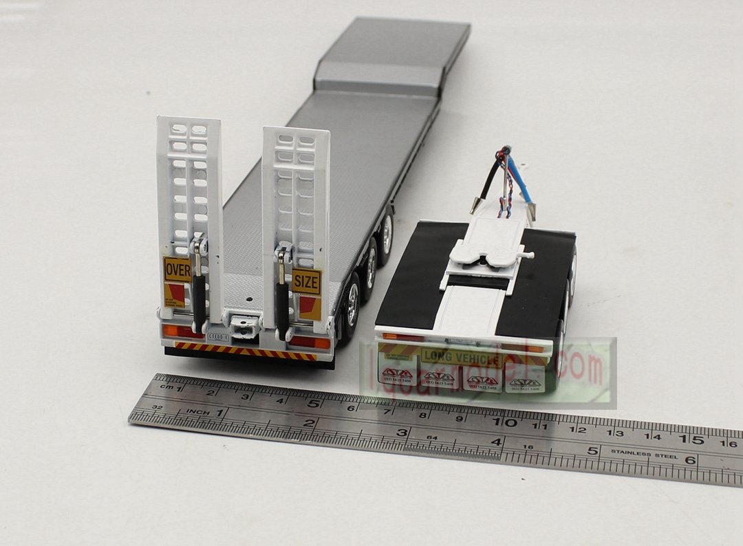 1/50 Iconic Replicas 45' EXTENDABLE DROPDECK Drop Deck Trailer Diecast black&white - Image 10