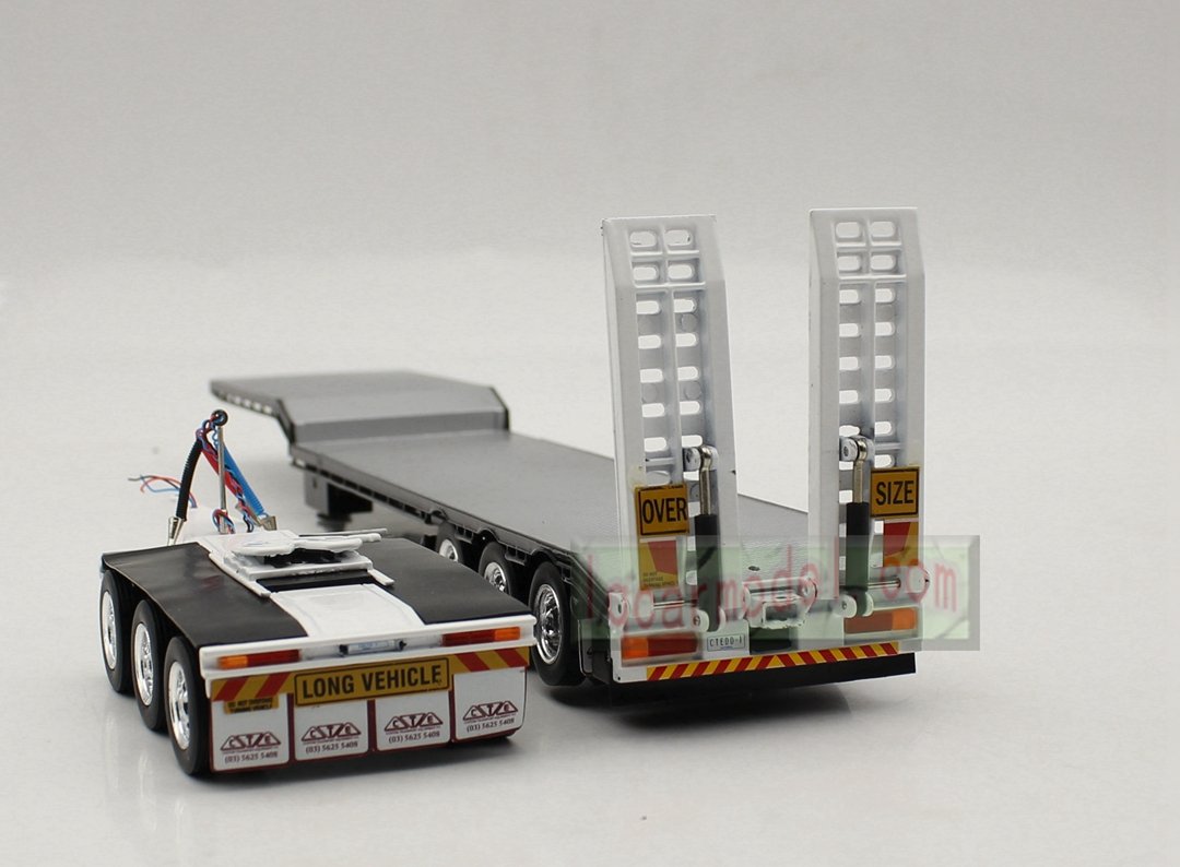 1/50 Iconic Replicas 45' EXTENDABLE DROPDECK Drop Deck Trailer Diecast black&white - Image 11