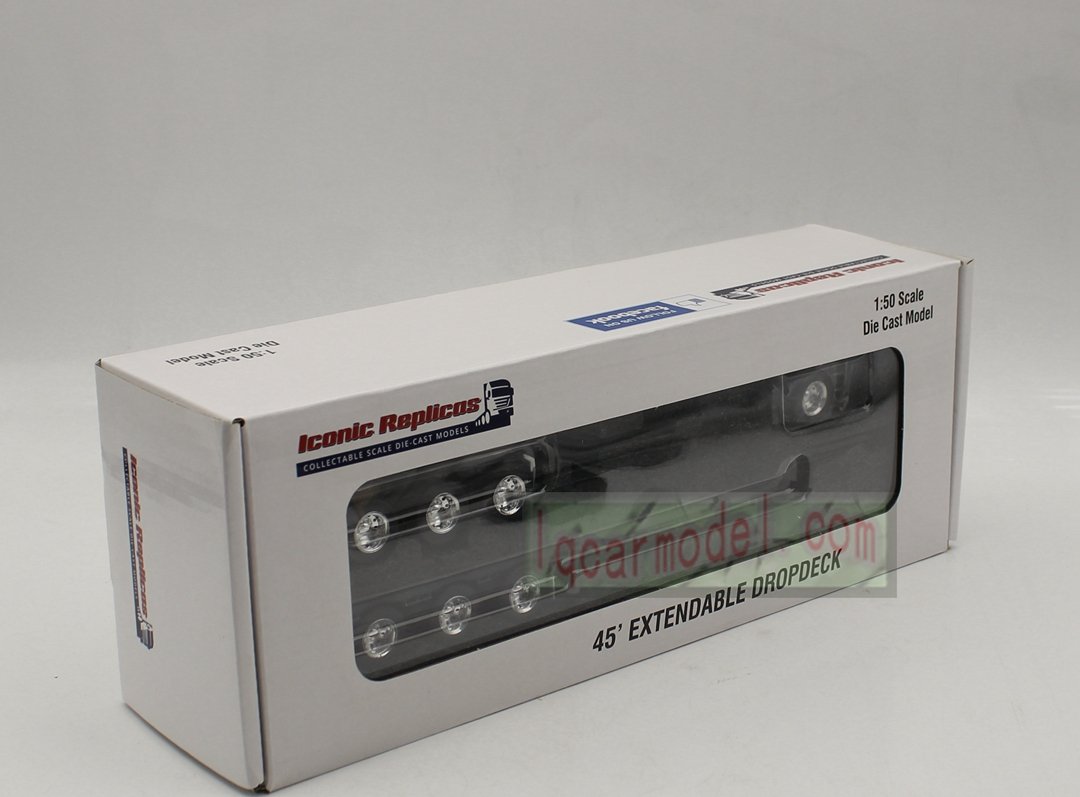 1/50 Iconic Replicas 45' EXTENDABLE DROPDECK Drop Deck Trailer Diecast black&white - Image 14