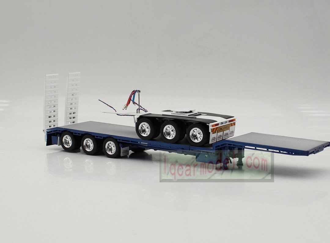 1/50 Iconic Replicas 45' EXTENDABLE DROPDECK Drop Deck Trailer Diecast blue&white - Image 12