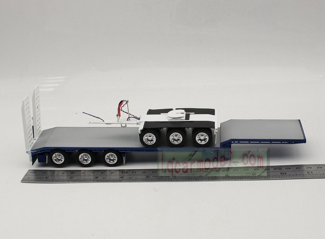 1/50 Iconic Replicas 45' EXTENDABLE DROPDECK Drop Deck Trailer Diecast blue&white - Image 11