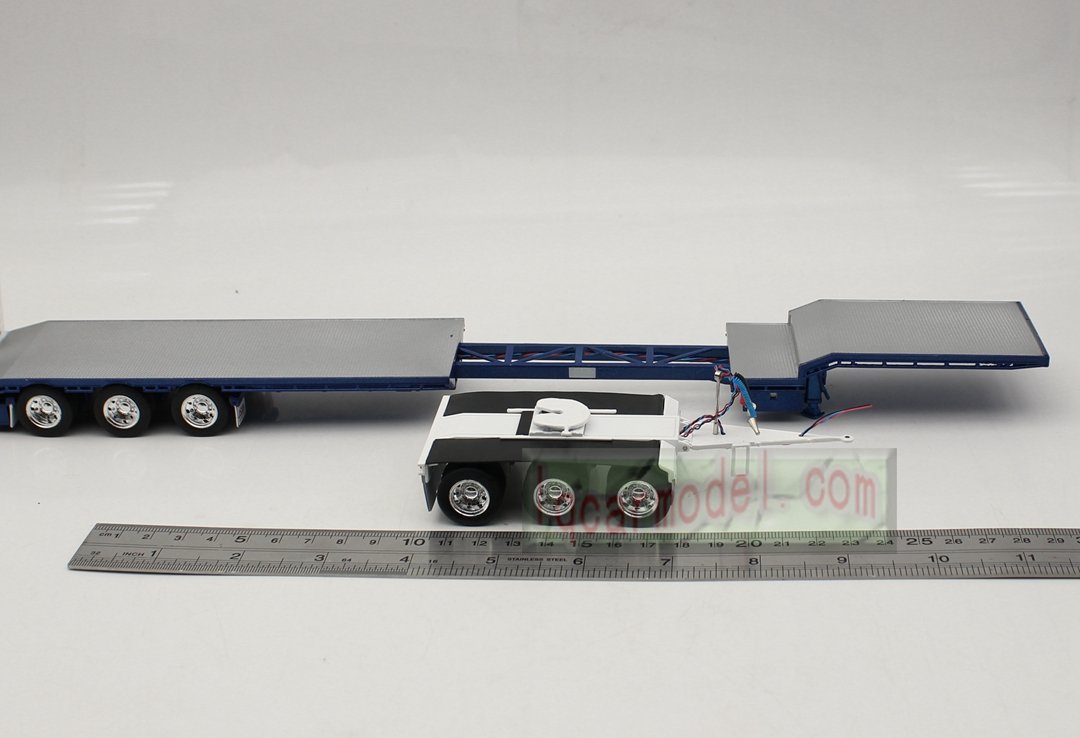 1/50 Iconic Replicas 45' EXTENDABLE DROPDECK Drop Deck Trailer Diecast blue&white - Image 10