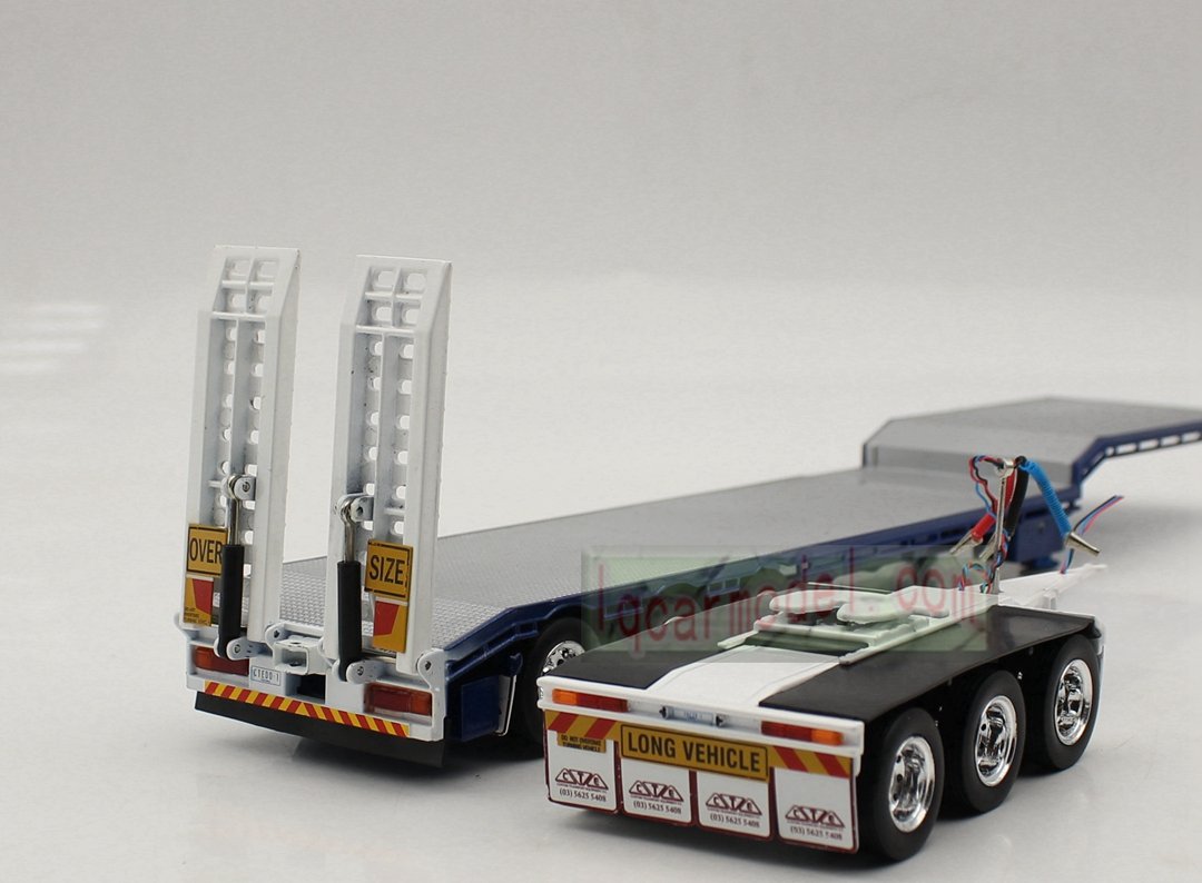 1/50 Iconic Replicas 45' EXTENDABLE DROPDECK Drop Deck Trailer Diecast blue&white - Image 9