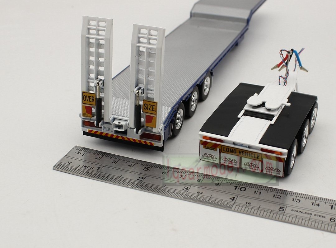 1/50 Iconic Replicas 45' EXTENDABLE DROPDECK Drop Deck Trailer Diecast blue&white - Image 8