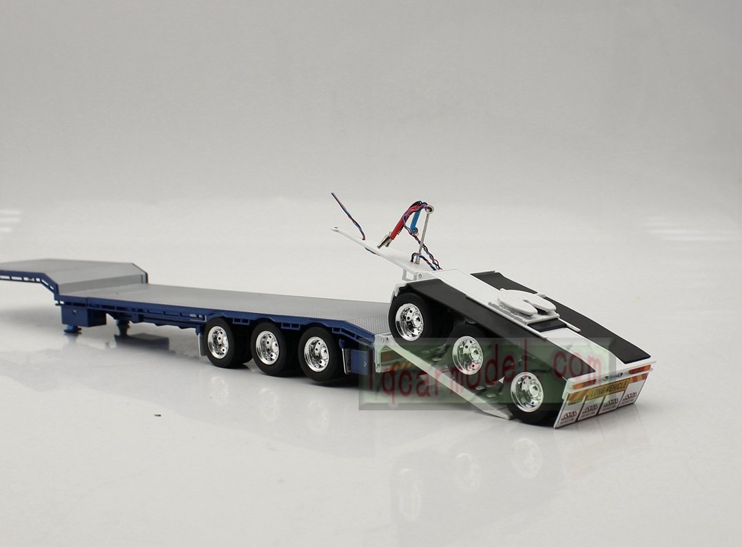 1/50 Iconic Replicas 45' EXTENDABLE DROPDECK Drop Deck Trailer Diecast blue&white - Image 6