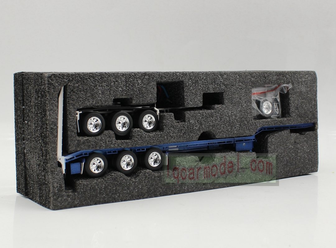 1/50 Iconic Replicas 45' EXTENDABLE DROPDECK Drop Deck Trailer Diecast blue&white - Image 4