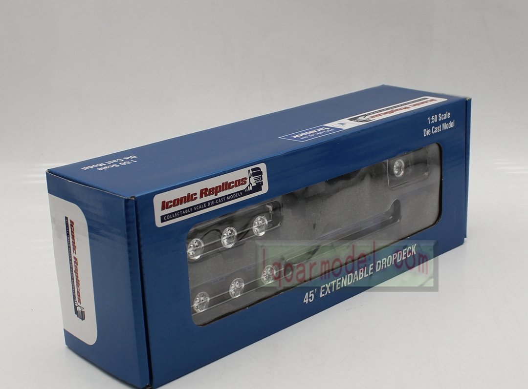 1/50 Iconic Replicas 45' EXTENDABLE DROPDECK Drop Deck Trailer Diecast blue&white - Image 3