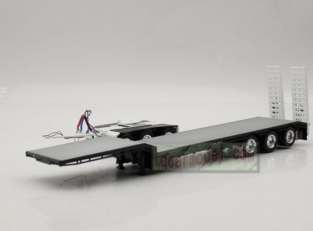 1/50 Iconic Replicas 45' EXTENDABLE DROPDECK Drop Deck Trailer Diecast black&white - Image 5