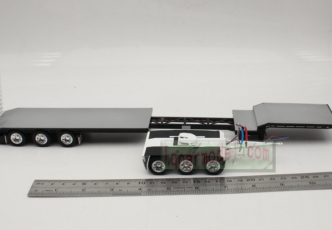1/50 Iconic Replicas 45' EXTENDABLE DROPDECK Drop Deck Trailer Diecast black&white - Image 7