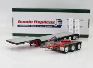 1/50 Iconic Replicas 45' EXTENDABLE DROPDECK Drop Deck Trailer Diecast Green&Red