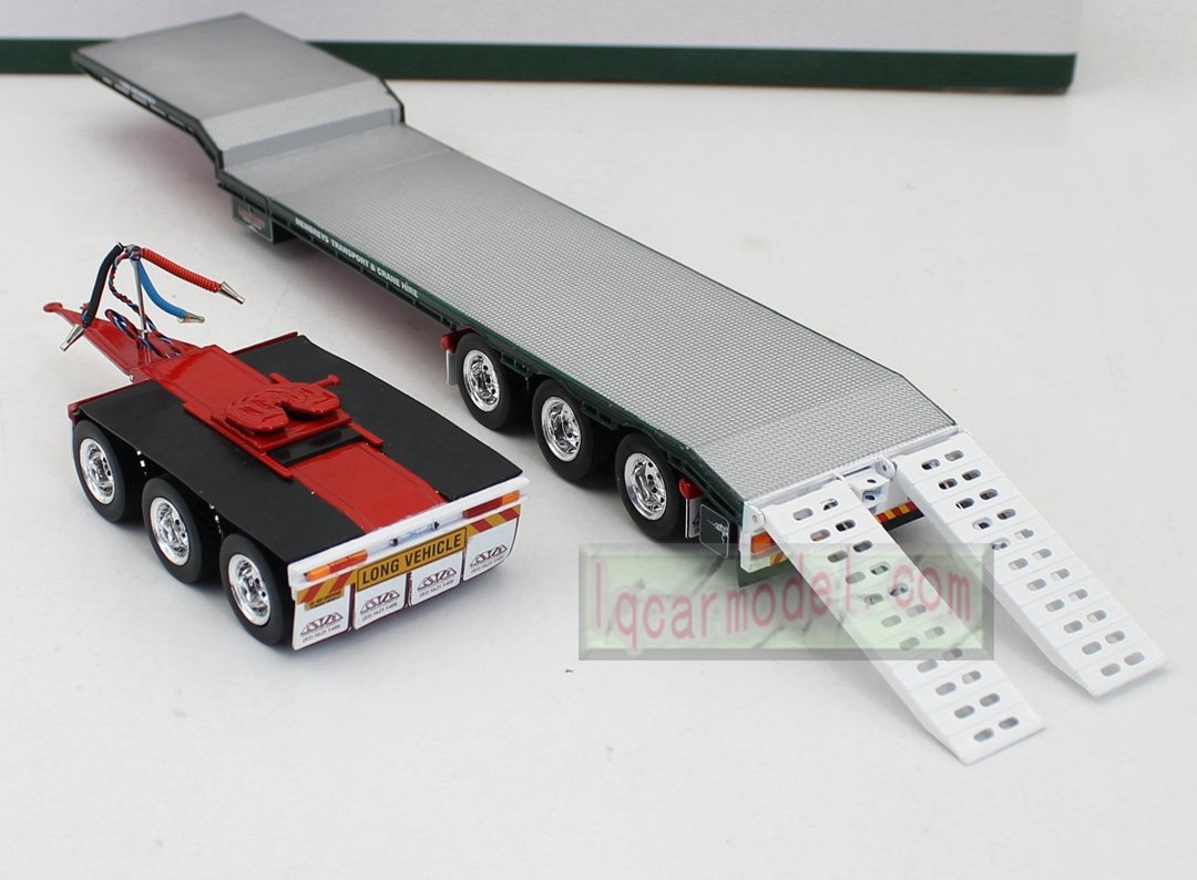 1/50 Iconic Replicas 45' EXTENDABLE DROPDECK Drop Deck Trailer Diecast Green&Red - Image 14