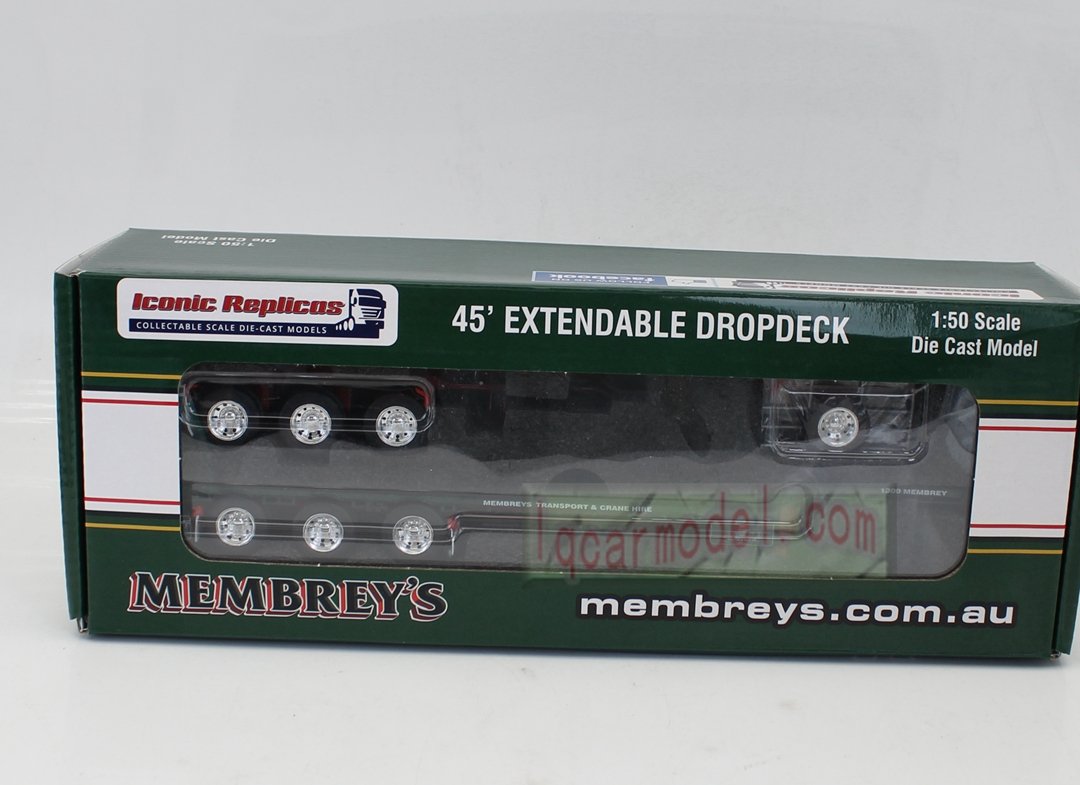 1/50 Iconic Replicas 45' EXTENDABLE DROPDECK Drop Deck Trailer Diecast Green&Red - Image 20