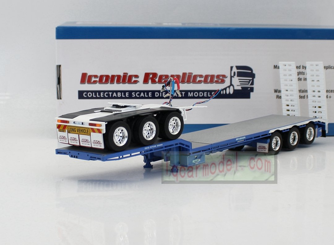 1/50 Iconic Replicas 45' EXTENDABLE DROPDECK Drop Deck Trailer blue&white Diecast