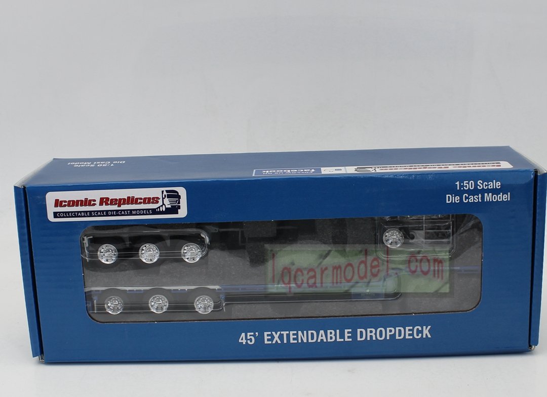 1/50 Iconic Replicas 45' EXTENDABLE DROPDECK Drop Deck Trailer blue&white Diecast - Image 3