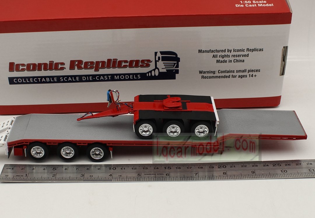 1/50 Iconic Replicas 45' EXTENDABLE DROPDECK Drop Deck Trailer Diecast Red - Image 6