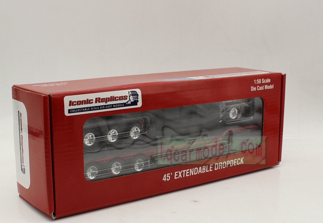 1/50 Iconic Replicas 45' EXTENDABLE DROPDECK Drop Deck Trailer Diecast Red - Image 12