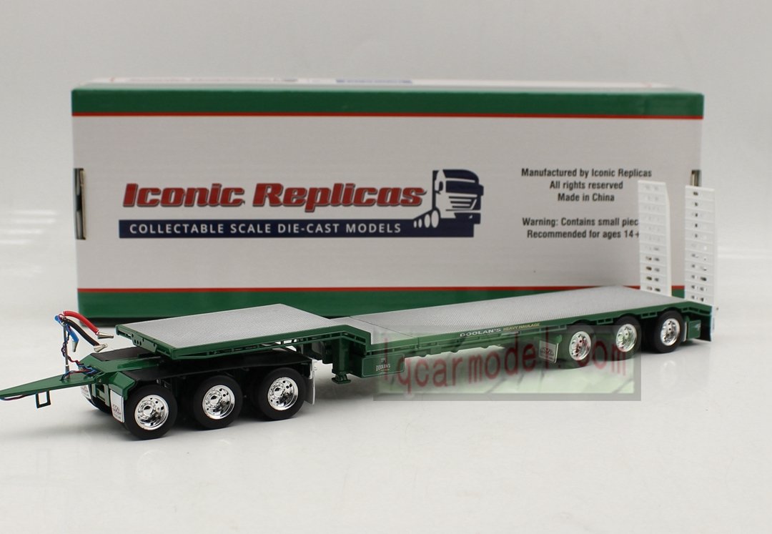 1/50 Iconic Replicas 45' EXTENDABLE DROPDECK Drop Deck Trailer Diecast Green - Image 2