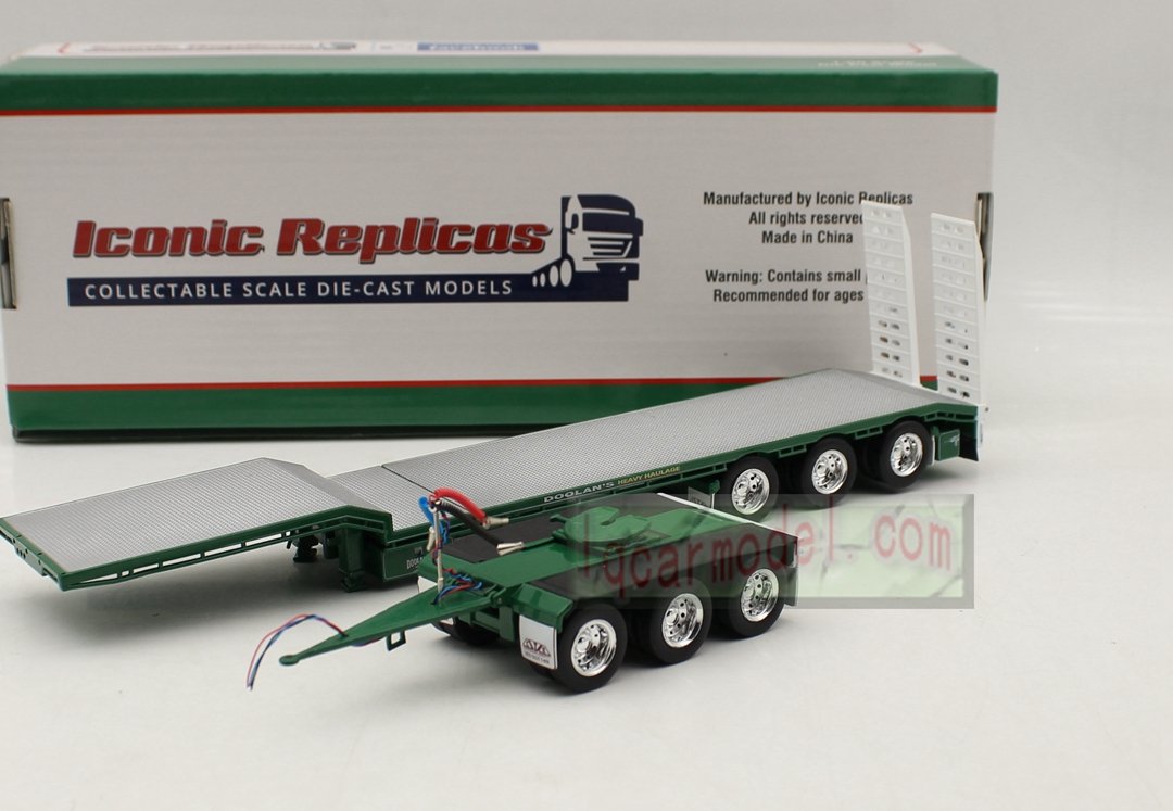 1/50 Iconic Replicas 45' EXTENDABLE DROPDECK Drop Deck Trailer Diecast Green - Image 3