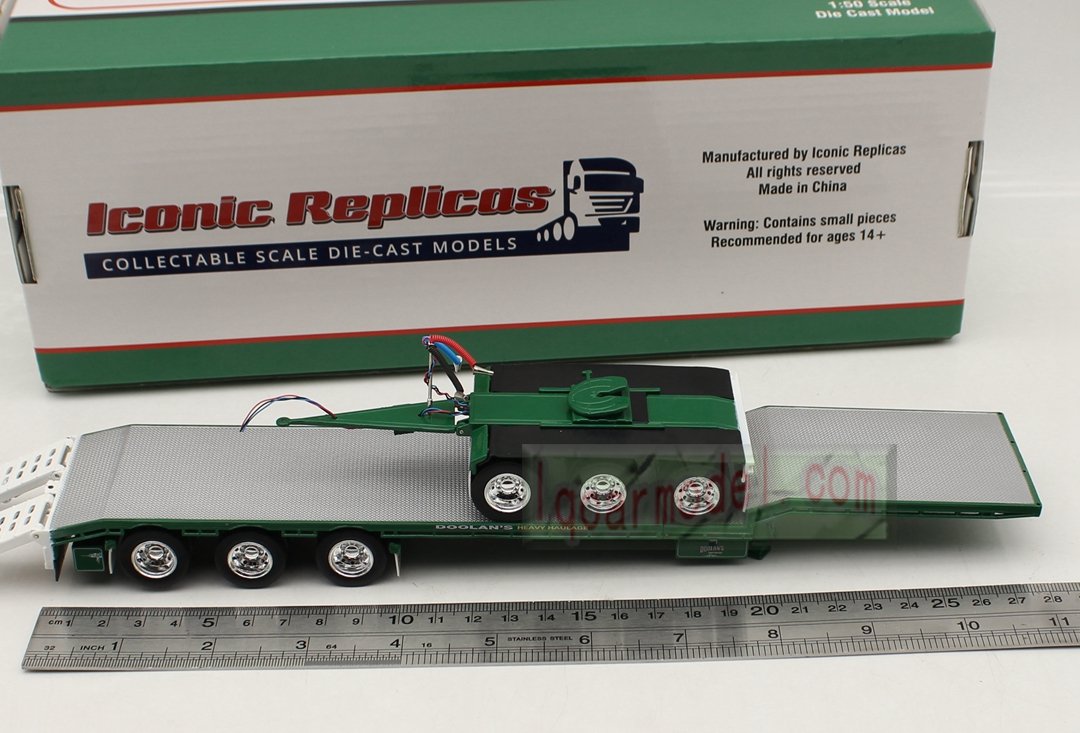 1/50 Iconic Replicas 45' EXTENDABLE DROPDECK Drop Deck Trailer Diecast Green - Image 5