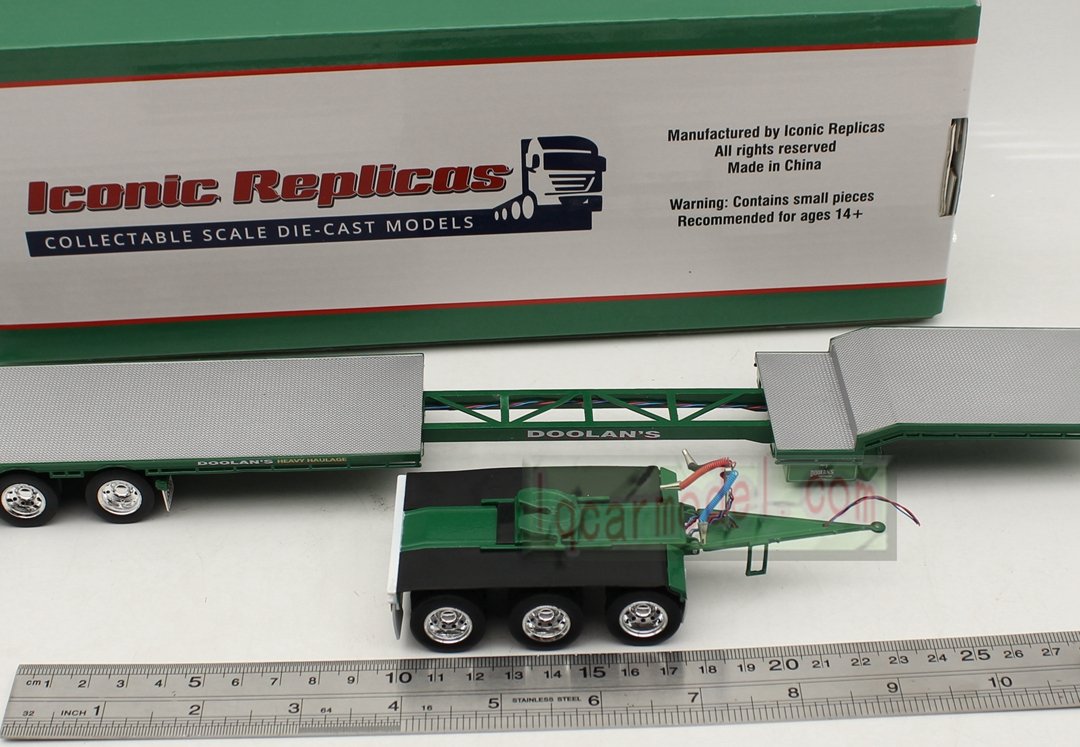 1/50 Iconic Replicas 45' EXTENDABLE DROPDECK Drop Deck Trailer Diecast Green - Image 6