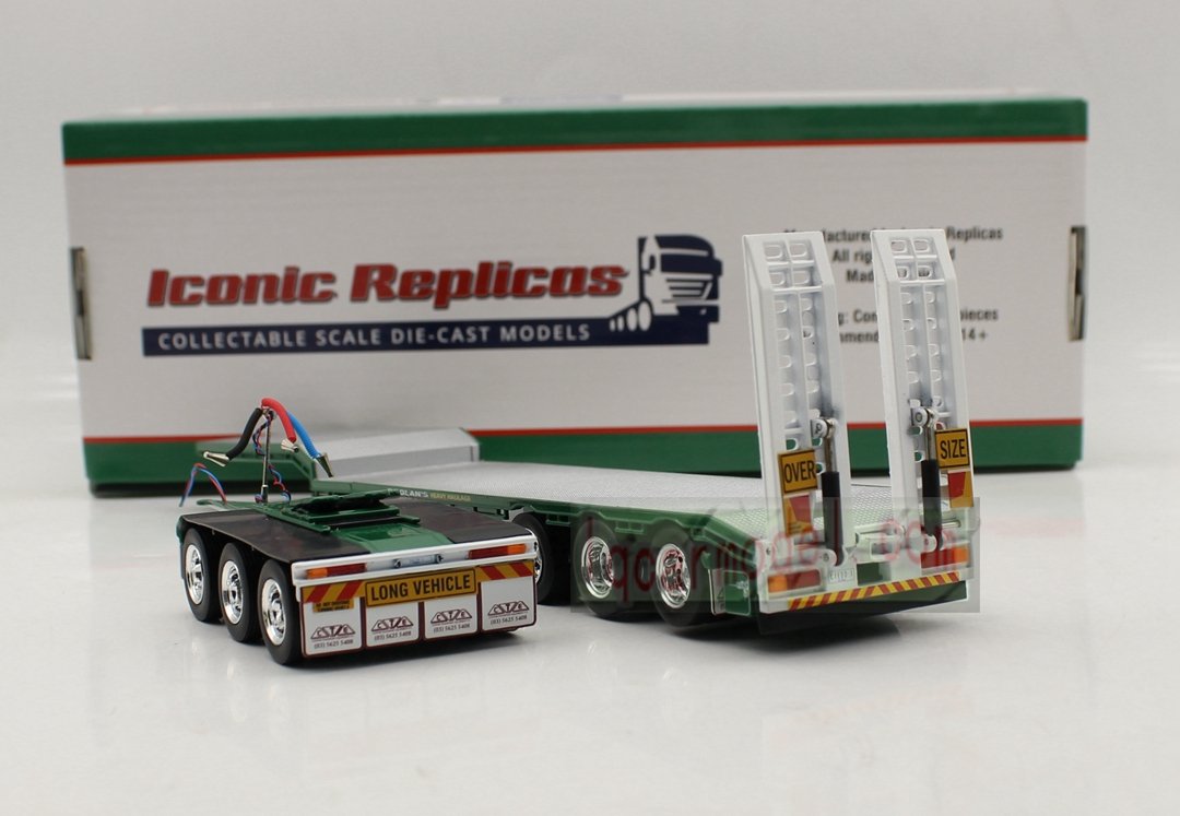 1/50 Iconic Replicas 45' EXTENDABLE DROPDECK Drop Deck Trailer Diecast Green - Image 10
