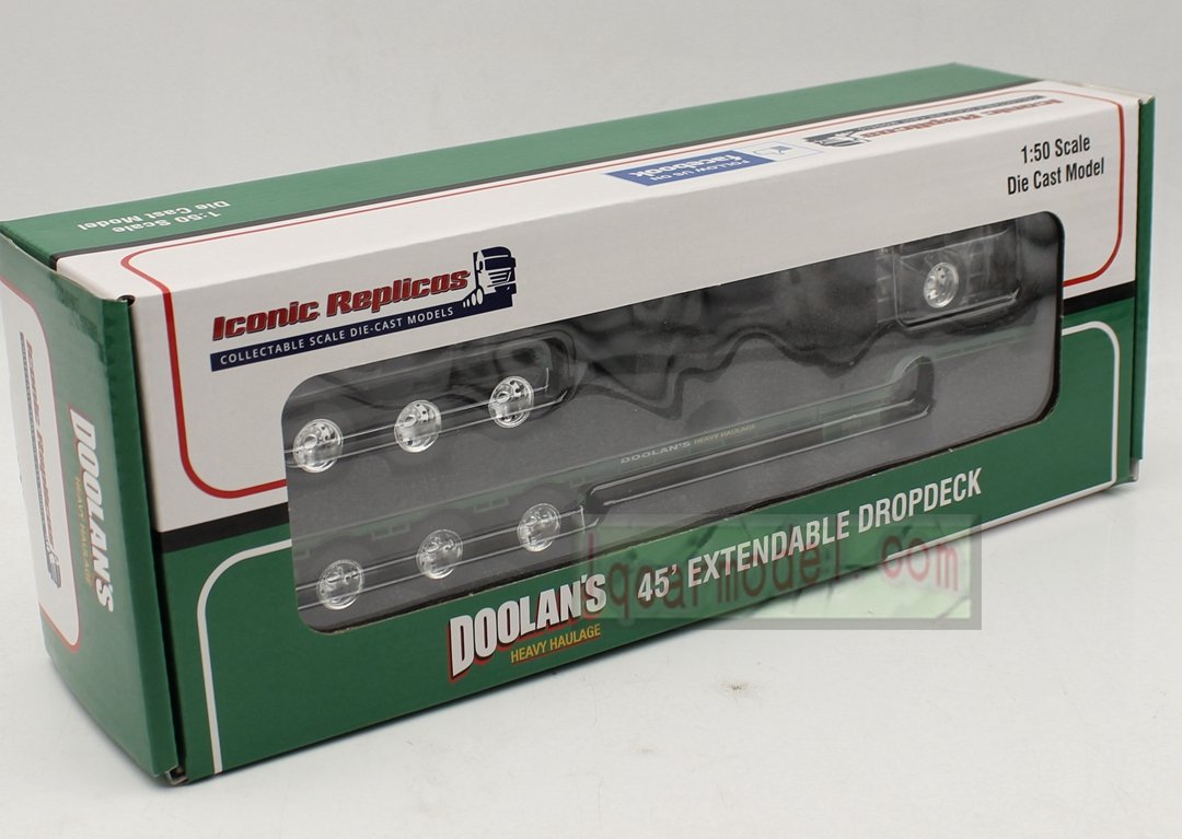 1/50 Iconic Replicas 45' EXTENDABLE DROPDECK Drop Deck Trailer Diecast Green - Image 11