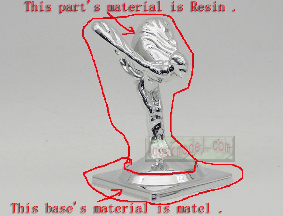 Rolls Royce Ornament Mascot RR ResinMetal Model Decorations Silver color - Image 8