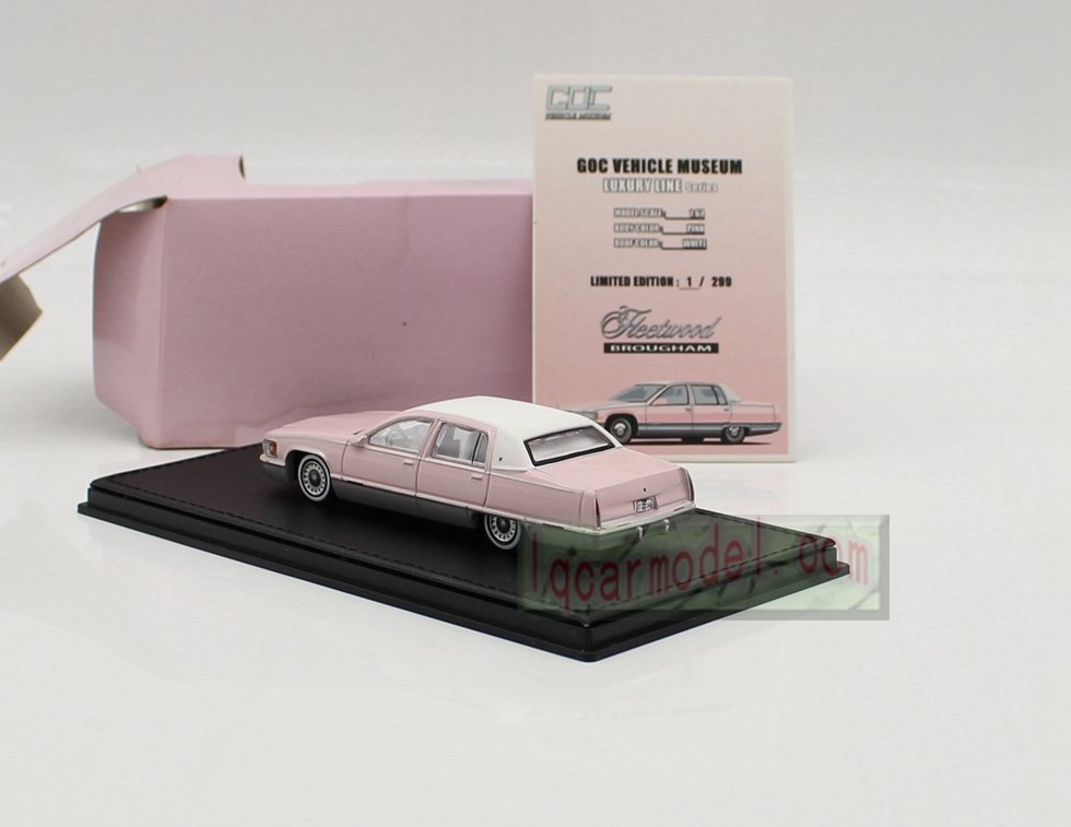 1/64 Scale GOC 1993 Cadillac Fleetwood Car model Diecast Pink color - Image 5